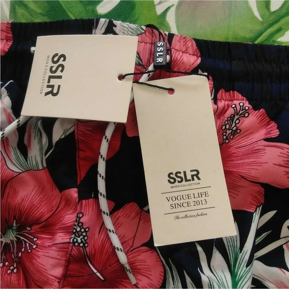 Men's Floral Swim Shorts Vogue Life Hawaiian Tropical Swimwear Beach Pool Trunks